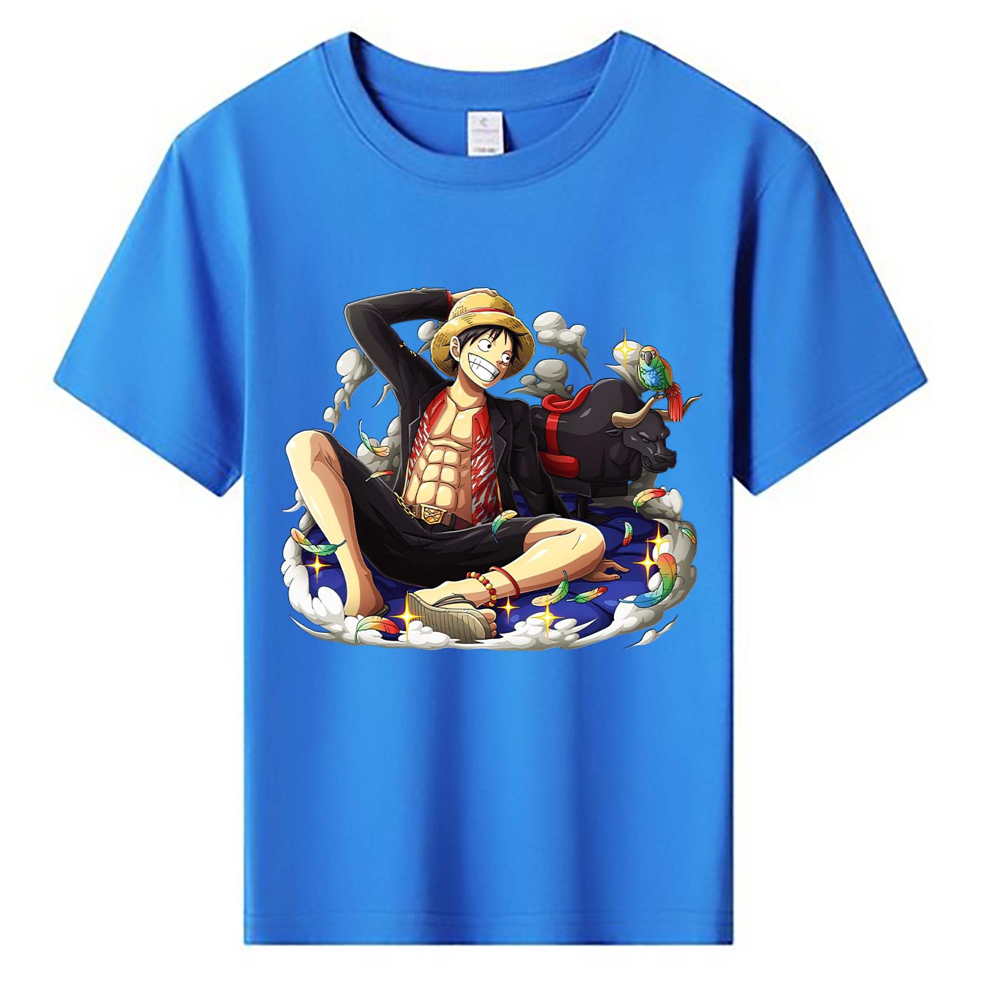 ワンピース モンキー・D・ルフィ ONE PIECE Monkey D. Luffy 綿100％キッズTシャツ（フロントプリント）